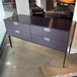 B&B Italia Konsolen|Konsole Alcor Weinrot Gestell Nickel Bronzefarbig Lackiert