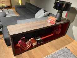 B&B Italia Konsolen|Konsole Frank 12 Furnier Räuchereiche Und Schnitteiche Innen Ziegelrot Rot Glänzend Lackiert