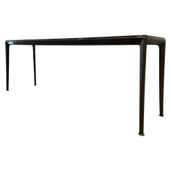 B&B Italia Konsolen|Konsole Mirto Indoor IMT190 6C Platte Marmor Schwarz Marquinia Glänzend Gestell Schwarz Verchromt Lackiert