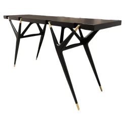 Cassina Konsolen|Konsole PA 1947 Esche Schwarz Gefärbt Messingdetail