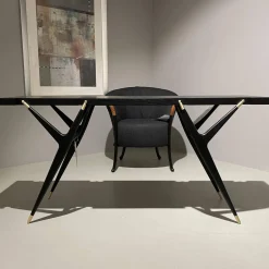 Cassina Konsolen|Konsole PA 1947 Esche Schwarz Gefärbt Messingdetail