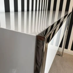 YOMEI Konsolen|Konsole Smart Oberfläche Pantex 63 Weiß Edelstahl Poliert