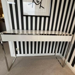 YOMEI Konsolen|Konsole Smart Oberfläche Pantex 63 Weiß Edelstahl Poliert