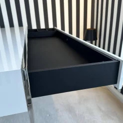 YOMEI Konsolen|Konsole Smart Oberfläche Pantex 63 Weiß Edelstahl Poliert