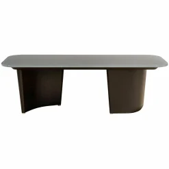 Minotti Konsolen|Konsole Song Platte Glas Rückseitig granitfarbig Lackiert Gestell Esche Massiv, Schwarz Lackiert