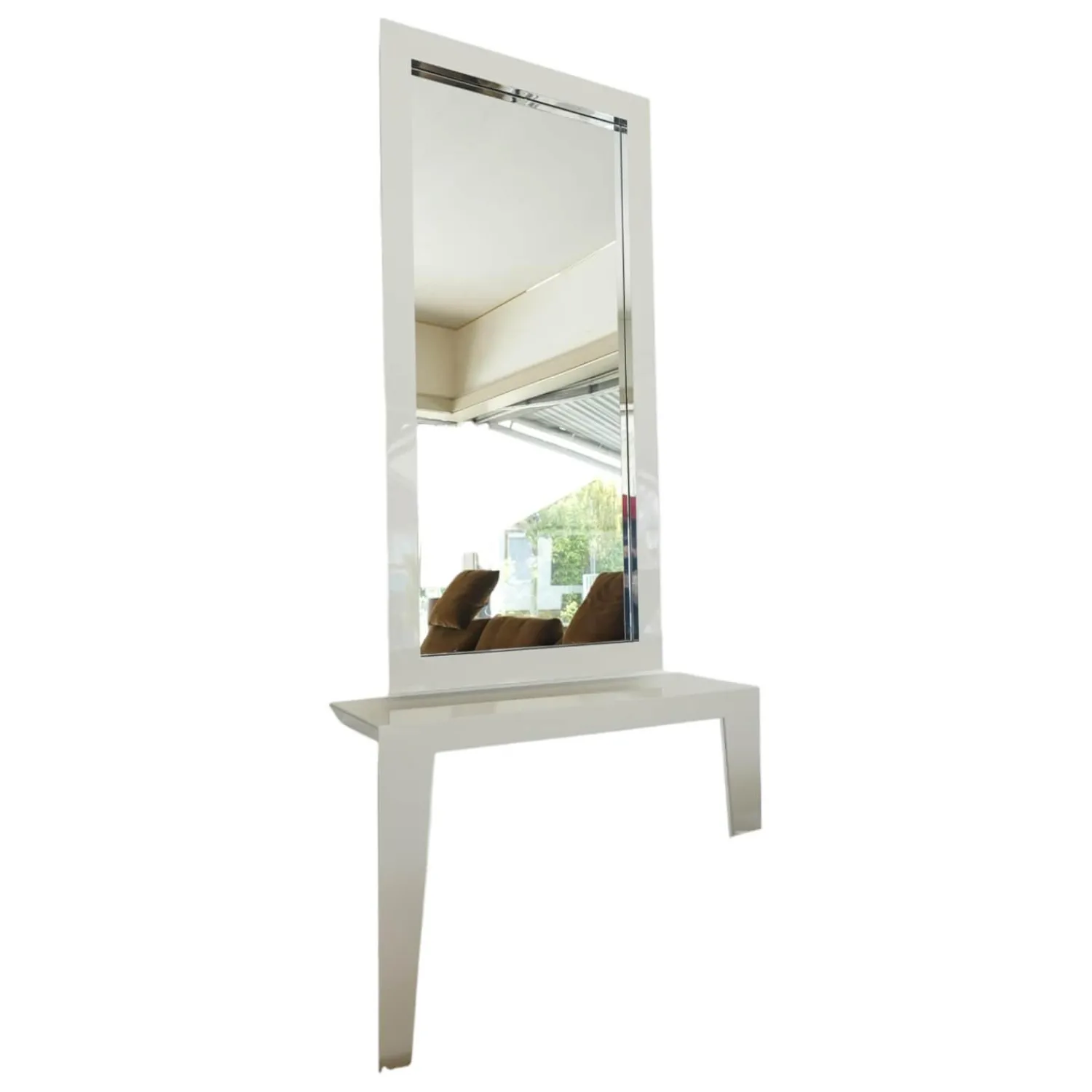 Christine Kröncke Konsolen|Konsole Tatu Lack Hochglanz Creme mit Spiegel