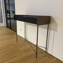 Christine Kröncke Konsolen|Konsoltisch Béla KT 100 Eiche Wengefarbig Furniert Gestell Edelstahl Pulverbeschichtet Bronce Look