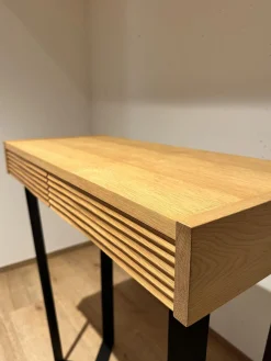 Lambert Konsolen|Konsoltisch Dexter Platte Eiche Natur Geölt Gestell Eisenprofil Schwarzanthrazit Geschweißt