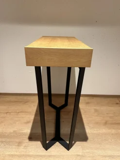 Lambert Konsolen|Konsoltisch Dexter Platte Eiche Natur Geölt Gestell Eisenprofil Schwarzanthrazit Geschweißt