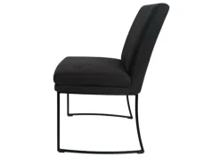 K+W Einzelstühle|Kufenstuhl Stoff Anthrazit Gestell Kufen Edles Schwarz Matt