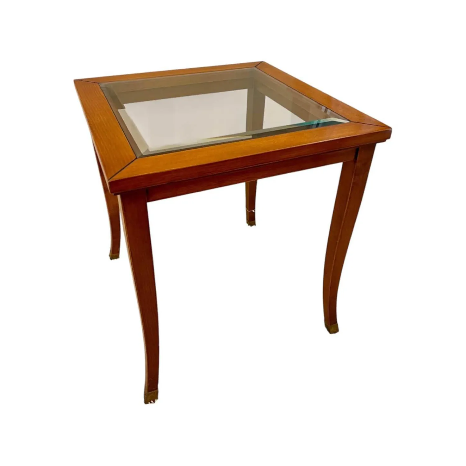 Selva Couchtische|Lampentisch 3183 MM Platte Glas Gestell Französischer Kirschbaum Handgewachst Und Handpoliert