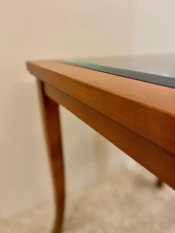 Selva Couchtische|Lampentisch 3183 MM Platte Glas Gestell Französischer Kirschbaum Handgewachst Und Handpoliert