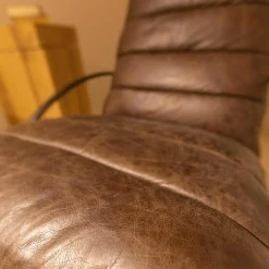 Lee & Lewis Relaxsessel|Ledersessel SP120 Leder Frame Gestell Metall Mit Hocker