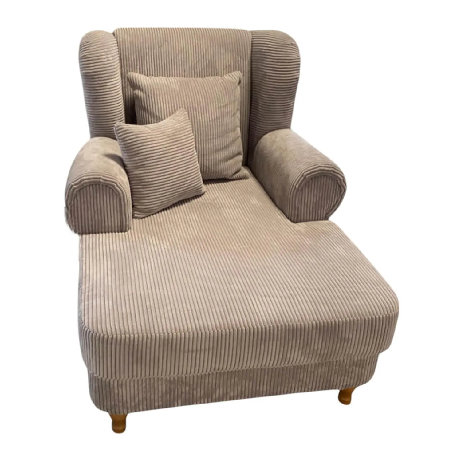 Max Winzer Loungesessel|Lesesessel 47003 Stoff Cord 16005 28 Silber Fuß Buche Natur Gedreht Inklusive Kissen