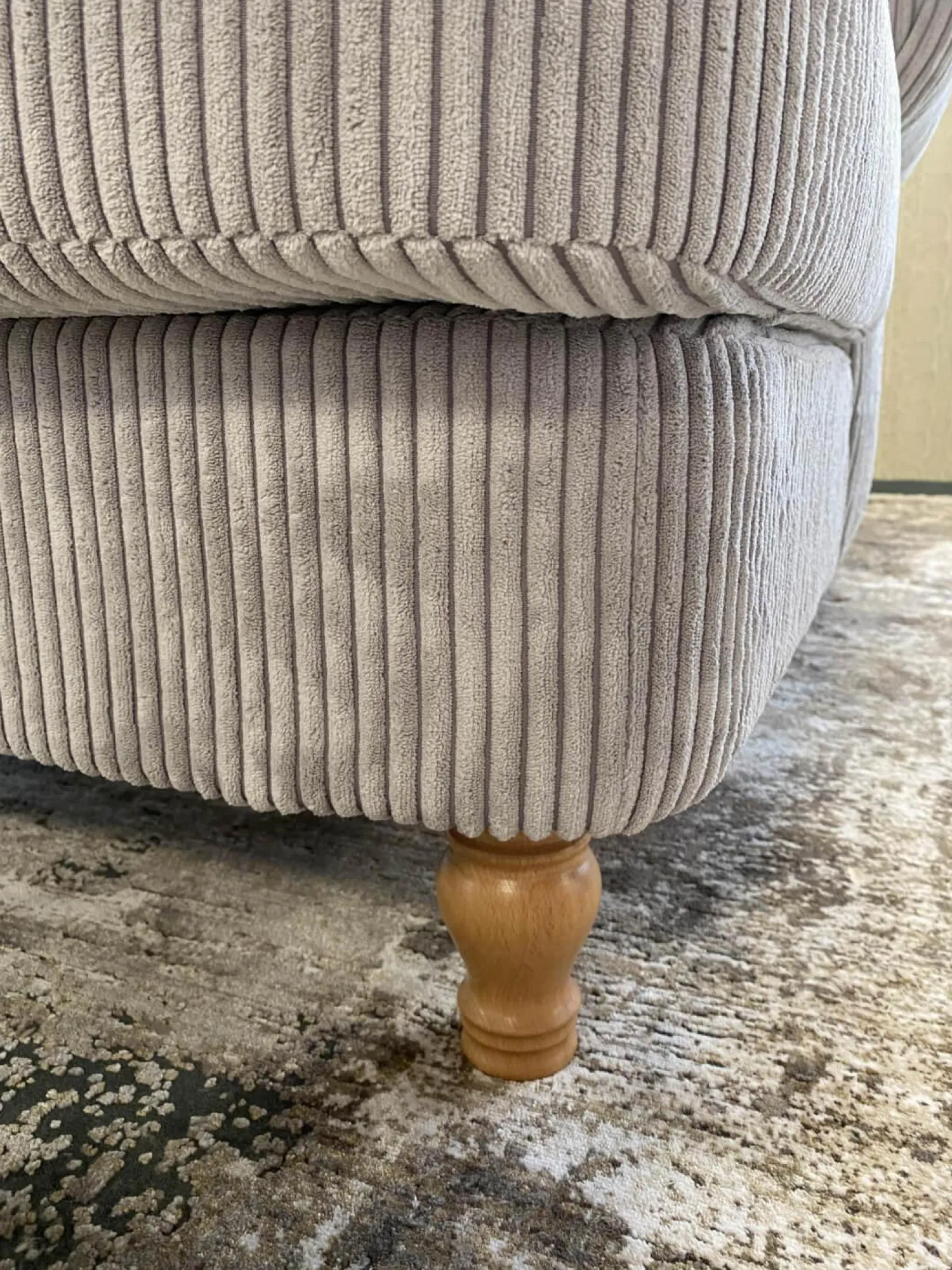 Max Winzer Loungesessel|Lesesessel 47003 Stoff Cord 16005 28 Silber Fuß Buche Natur Gedreht Inklusive Kissen