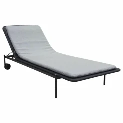 Paola Lenti Gartenliegen|Liege Baia Gestell Stahl Matt Lackiert Bezug Fest Rete Supporto 03 Grafite Grau
