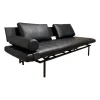IP Design 2-Sitzer-Sofas|Liege Campus de Luxe Leder Galaxy Schwarz Gestell Metall Schwarz Matt Inklusive Nackenrolle
