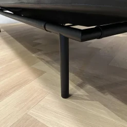 IP Design 2-Sitzer-Sofas|Liege Campus de Luxe Leder Galaxy Schwarz Gestell Metall Schwarz Matt Inklusive Nackenrolle