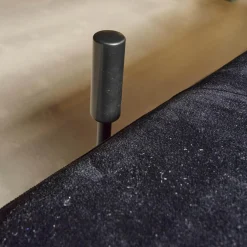 IP Design Daybeds & Recamieren|Liege Campus De Luxe Stoff City Velvet Schwarz Rücken Und Applikationen Leder Galaxy Schwarz Mit Rückenkissen