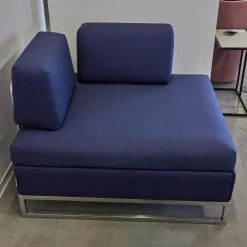 Swiss Plus Hocker & Sitzsäcke|Liege Chaislounge Hocker Bed For Living Stoff Messenger Blau Füße Edelstahl Mit Schlaffunktion