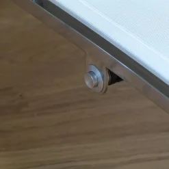 Rausch Gartenliegen|Liege Ocean Club Bezug Gewebe Batyline Weiß Gestell Edelstahl Poliert Verstellbar