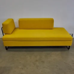 Swiss Plus Schlafsofas|Liege Singolo Stoff Faro Gelb Fuß Schwarz Mit Bettkasten