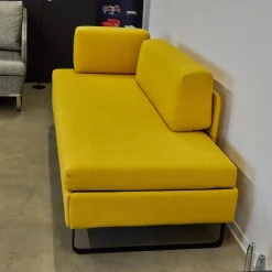 Swiss Plus Schlafsofas|Liege Singolo Stoff Faro Gelb Fuß Schwarz Mit Bettkasten