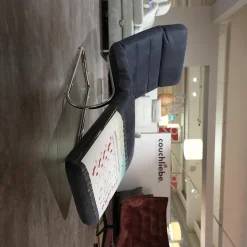 W. Schillig Loungesessel|Liege Wang 3 Textilbezug Dunkelblau Freischwingergestell Metall Mit Verstellbarer Liegefläche