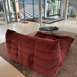 Ligne Roset 2-Sitzer-Sofas|Liegesofa Togo Stoff Cordoue 2 Aubergine Rot Violett