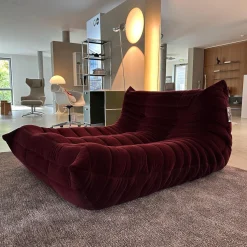 Ligne Roset 2-Sitzer-Sofas|Liegesofa Togo Stoff Cordoue 2 Aubergine Rot Violett