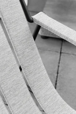 Royal Botania Gartenliegen|Liegestuhl Strappy Textile Natural Silver Dot Silber Gestell Edelstahl Anthrazit Beschichtet Inklusive Hocker