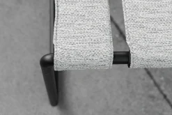 Royal Botania Gartenliegen|Liegestuhl Strappy Textile Natural Silver Dot Silber Gestell Edelstahl Anthrazit Beschichtet Inklusive Hocker