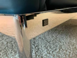 Rolf Benz Daybeds & Recamieren|Longchair Plura Leder 40.016 Blaugrün Fuß Glanzchrom mit Zubehör