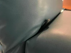 Rolf Benz Daybeds & Recamieren|Longchair Plura Leder 40.016 Blaugrün Fuß Glanzchrom mit Zubehör