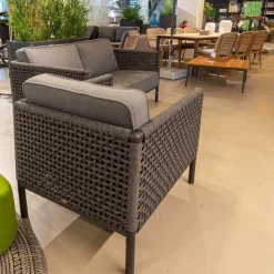 Cane Line Loungesessel|Lounge Sessel Encore Soft Rope Dark Grey Kissen Farbe Lava Grey