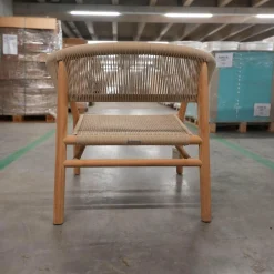 Ethimo Einzelstühle|Lounge Sessel Kilt Holz Teak Geflecht Sand Beige