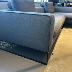 COR Ecksofas|Lounge Sofa Mell Stoff 9131 Anthrazit Gestell M20 Schwarz Lackiert Inklusive Kissen Und Rolle