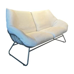 Solpuri Loungemöbel|Lounge Sofa XL Chill Stoff Diamond Calcutta White Grey Weiß Grau Gestell Aluminium Anthracite Anthrazit