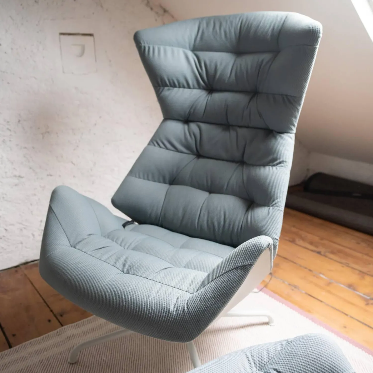 Thonet Relaxsessel|Lounge-Sessel 808 Mit Hocker Bezug Außen Nappaleder Bezug Innen Stoff Soul 158 Air
