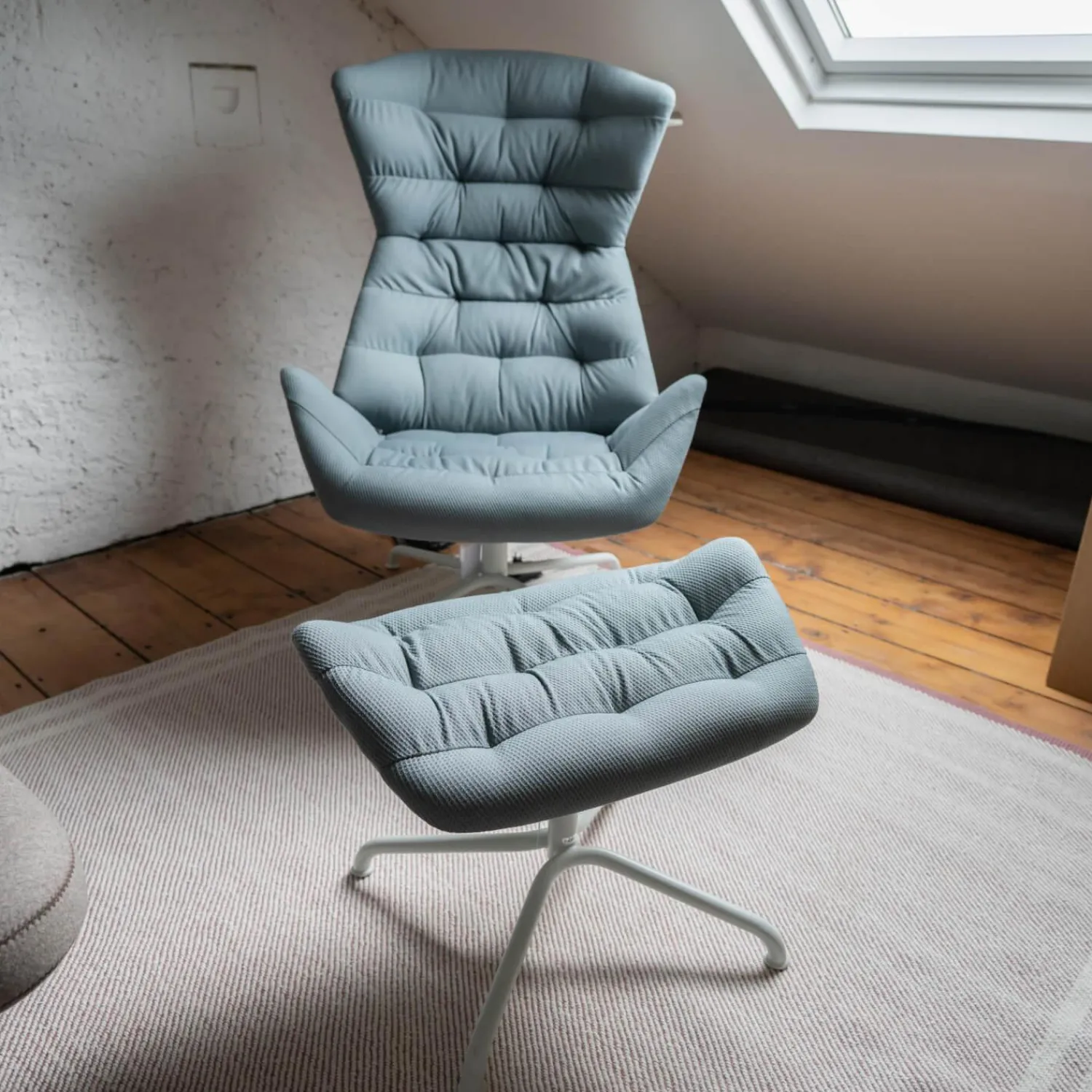Thonet Relaxsessel|Lounge-Sessel 808 Mit Hocker Bezug Außen Nappaleder Bezug Innen Stoff Soul 158 Air