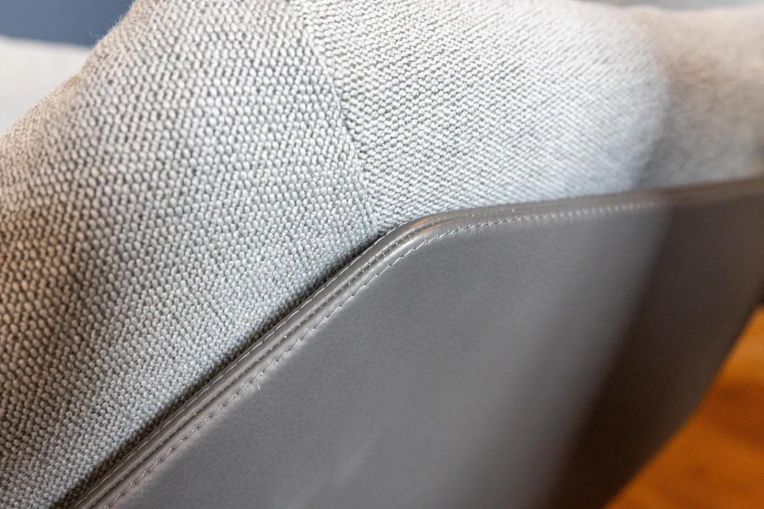 COR Relaxsessel|Loungesessel dia Stoff 9129 Stahl Grau Leder 171 Anthrazit Niedriger Rücken mit Hocker