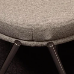 Tecta Loungesessel|Loungesessel D70 Und Hocker C70 Bezug Stoff Celia 0208 Grau Meliert Gestell Stahlrohr Verchromt