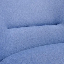 Tecta Loungesessel|Loungesessel DS70 Stoff Dama 75 Mittelblau Blau Gestell Schwarz Pulverbeschichtet Mit Kissen Und Hocker