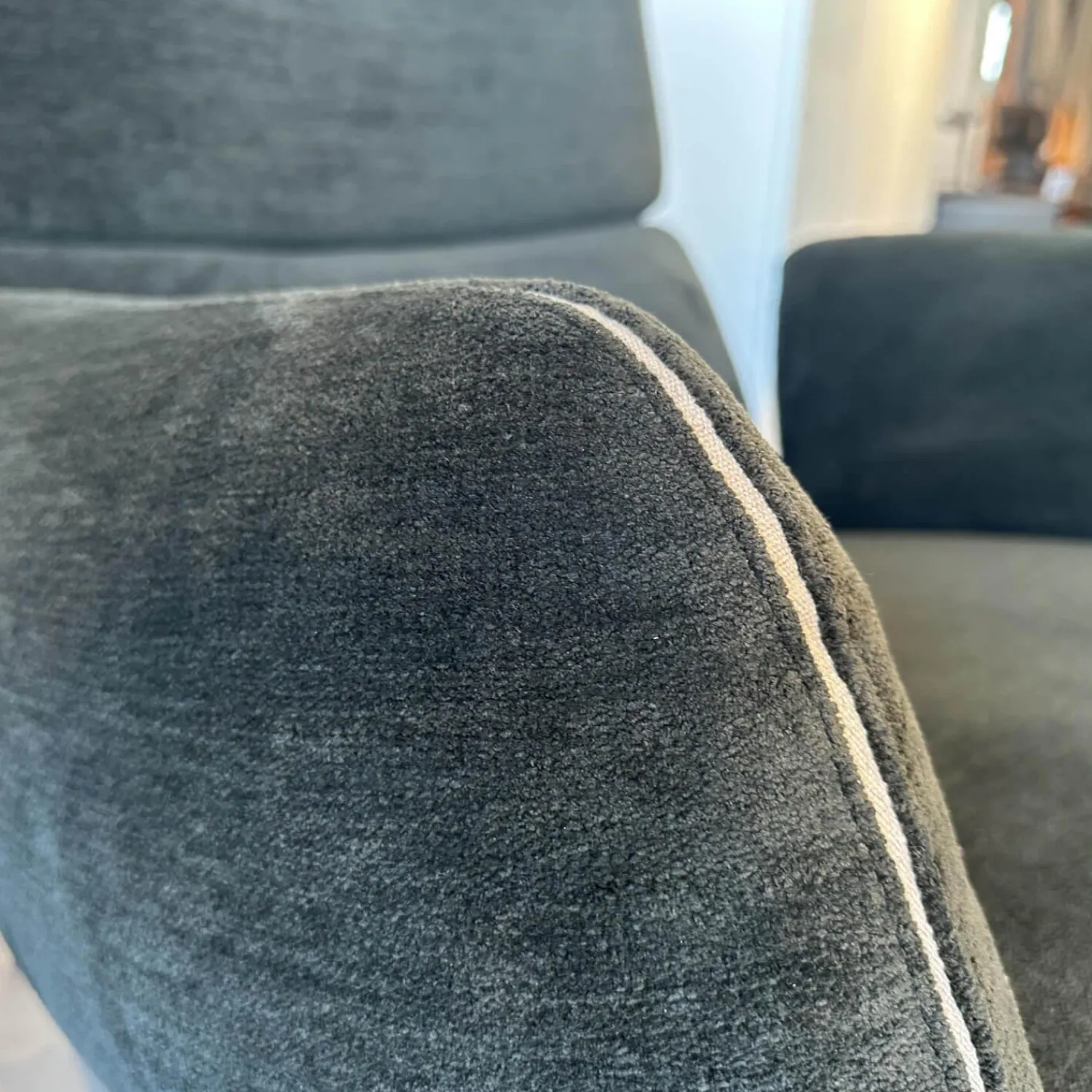 COR Loungesessel|Loungesessel Jalis Niedrig Stoff 8144 Braun Grün Drahtgestell F01 Feinstruktur Schwarz Mit Hocker