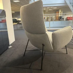 COR Loungesessel|Loungesessel Jalis Stoff 8300 Lichtgrau Grau 4 Fuß Drahtgestell Schwarz Pulverbeschichtet Inklusive Hocker