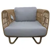 Cane Line Loungemöbel|Loungesessel Nest Stoff Natte Light Grey Gestell Faser Natural