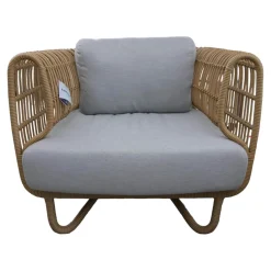Cane Line Loungemöbel|Loungesessel Nest Stoff Natte Light Grey Gestell Faser Natural