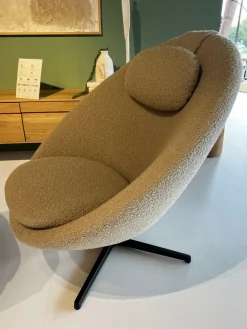 Cane Line Loungemöbel|Loungesessel|Loungesessel Pace Stoff Textil Light Brown Scent Beige Gestell Aluminium Retour Swivel Schwarz Inklusive Hocker