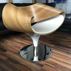 Dauphin Home Loungesessel|Loungesessel Perillo Leder Lavalina Weiß