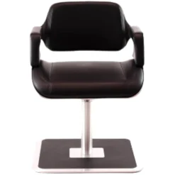 Interstuhl Bürostühle|Loungesessel 810S Silver Leder Premium Schwarz Gestell Metall Gebürstet